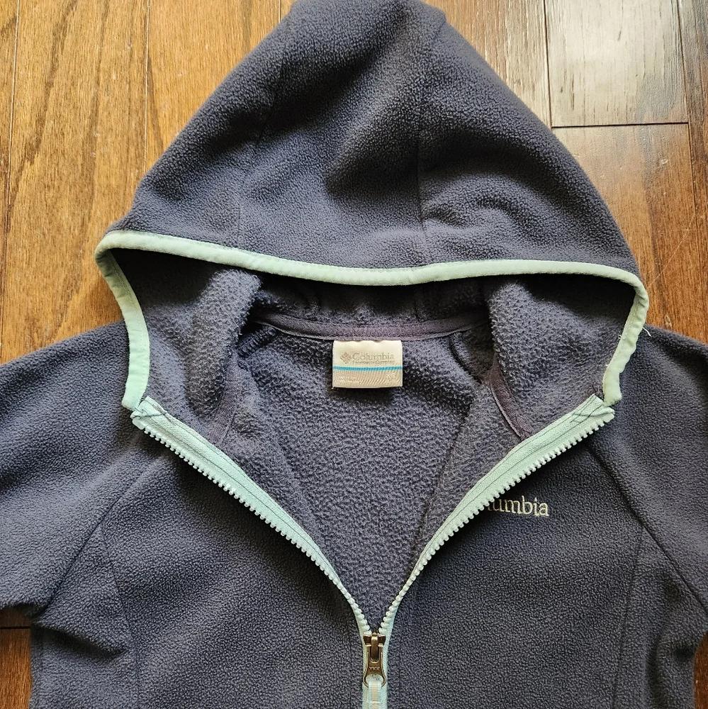 Columbia Kids' Navy Fast Trek II Full-Zip Fleece Hoodie Jacket Size XS